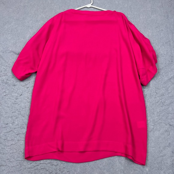 NEW Elliatt Fever Dress Women's Medium Fuchsia Hot Pink Button Short Sleeve - Picture 8 of 9